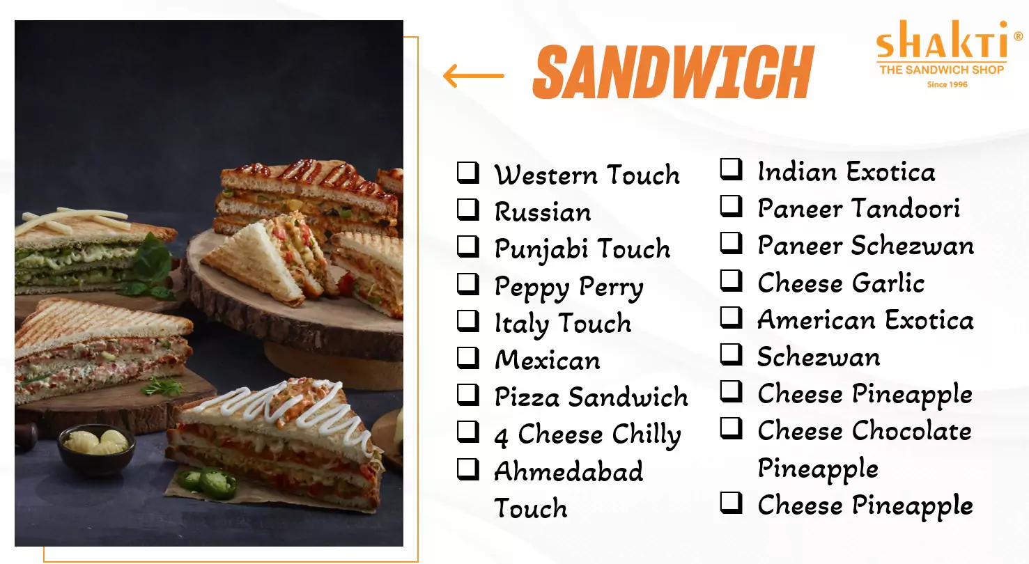 Shakti Sandwich Franchise: Cost, Profit, Details Shakti Sandwich Menu
