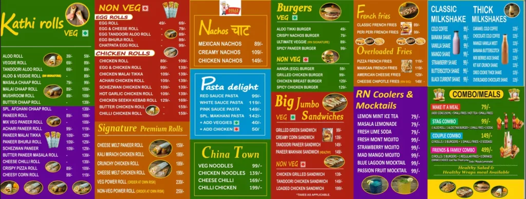 Rolls Nation Menu